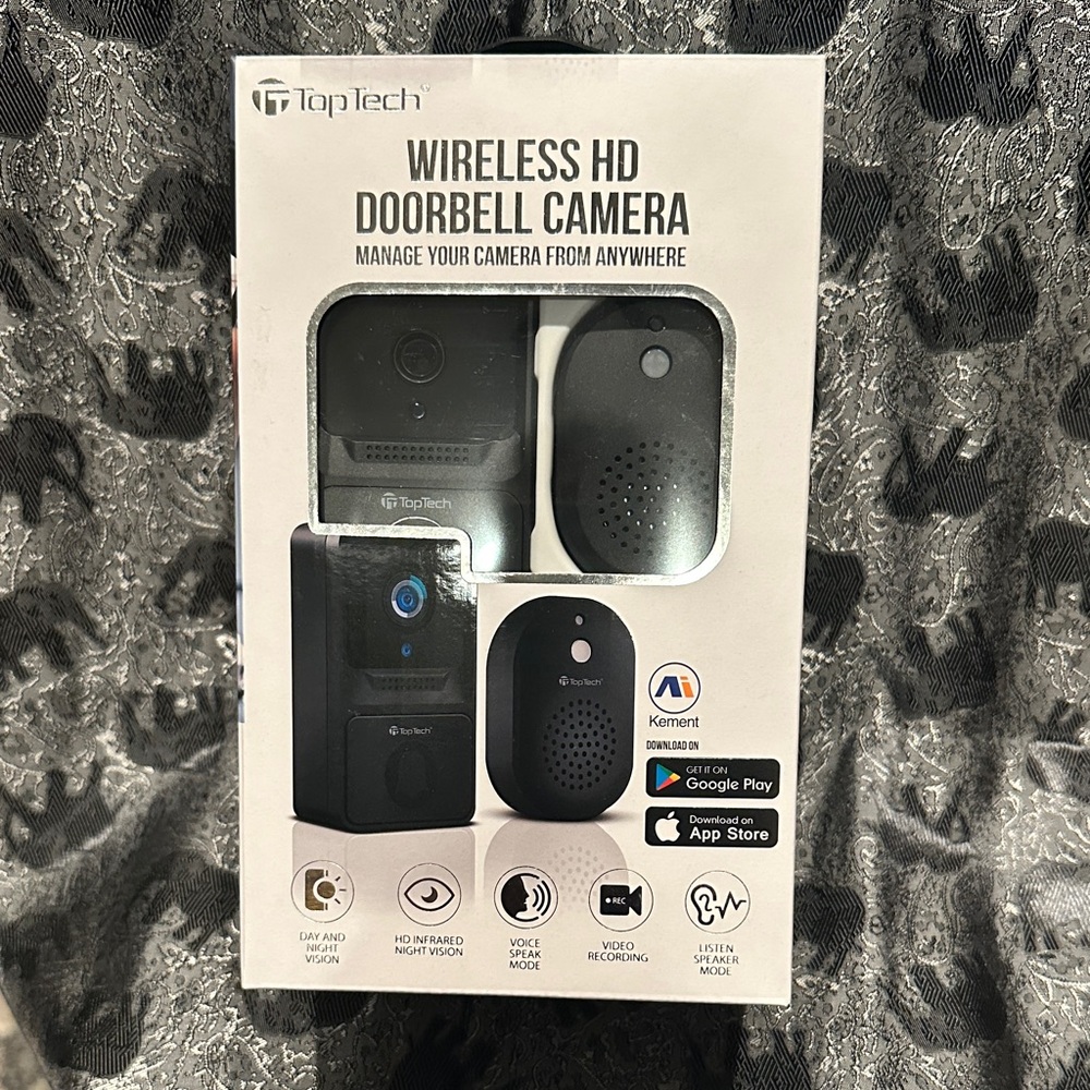 Wireless HD Doorbell Camera - Black
